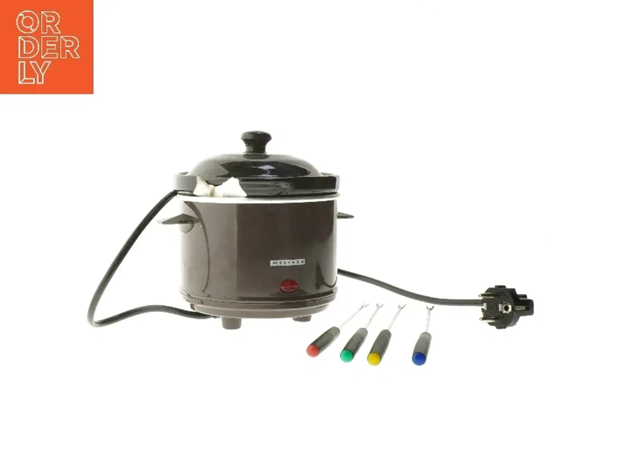 Billede 1 - Elektrisk fonduegryde med gafler fra Melissa (str. Ø 14x13 cm)