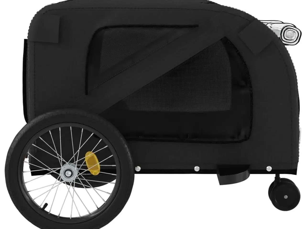 Billede 7 - Cykeltrailer til kæledyr oxfordstof og jern sort