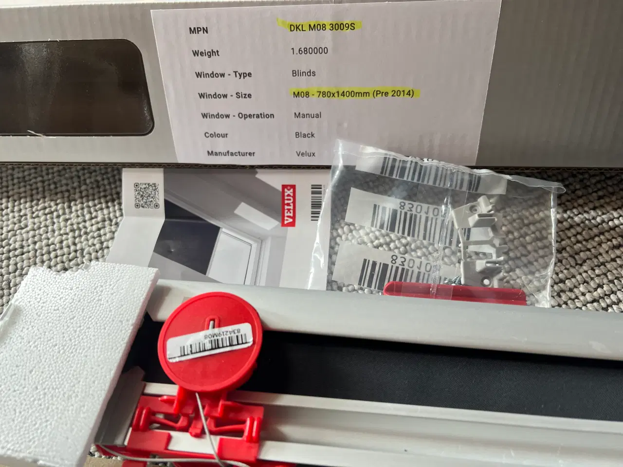 Billede 1 - Velux Mørklægningsgardin 78x140