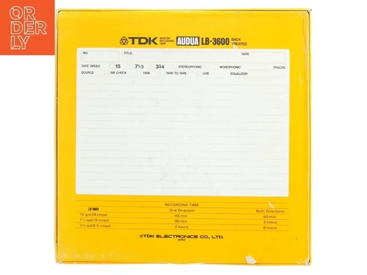 Billede 4 - TDK Audua LB-3600 kvarttomme spolebånd på metalspole (str. 28 x 28 cm)