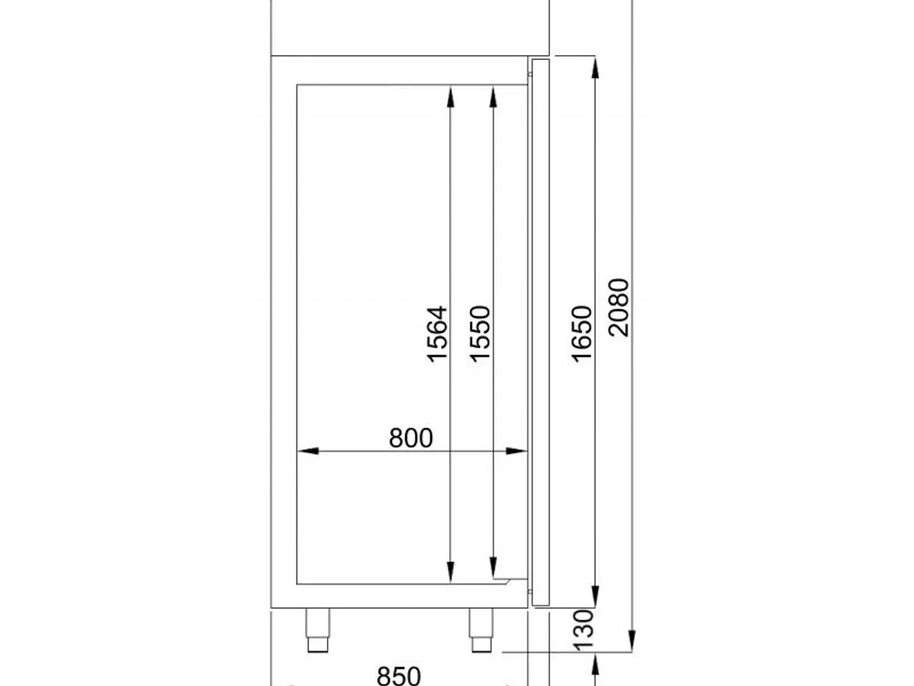 Billede 2 - Industrikøleskab – bageri – 80 x 91 x 208 cm 