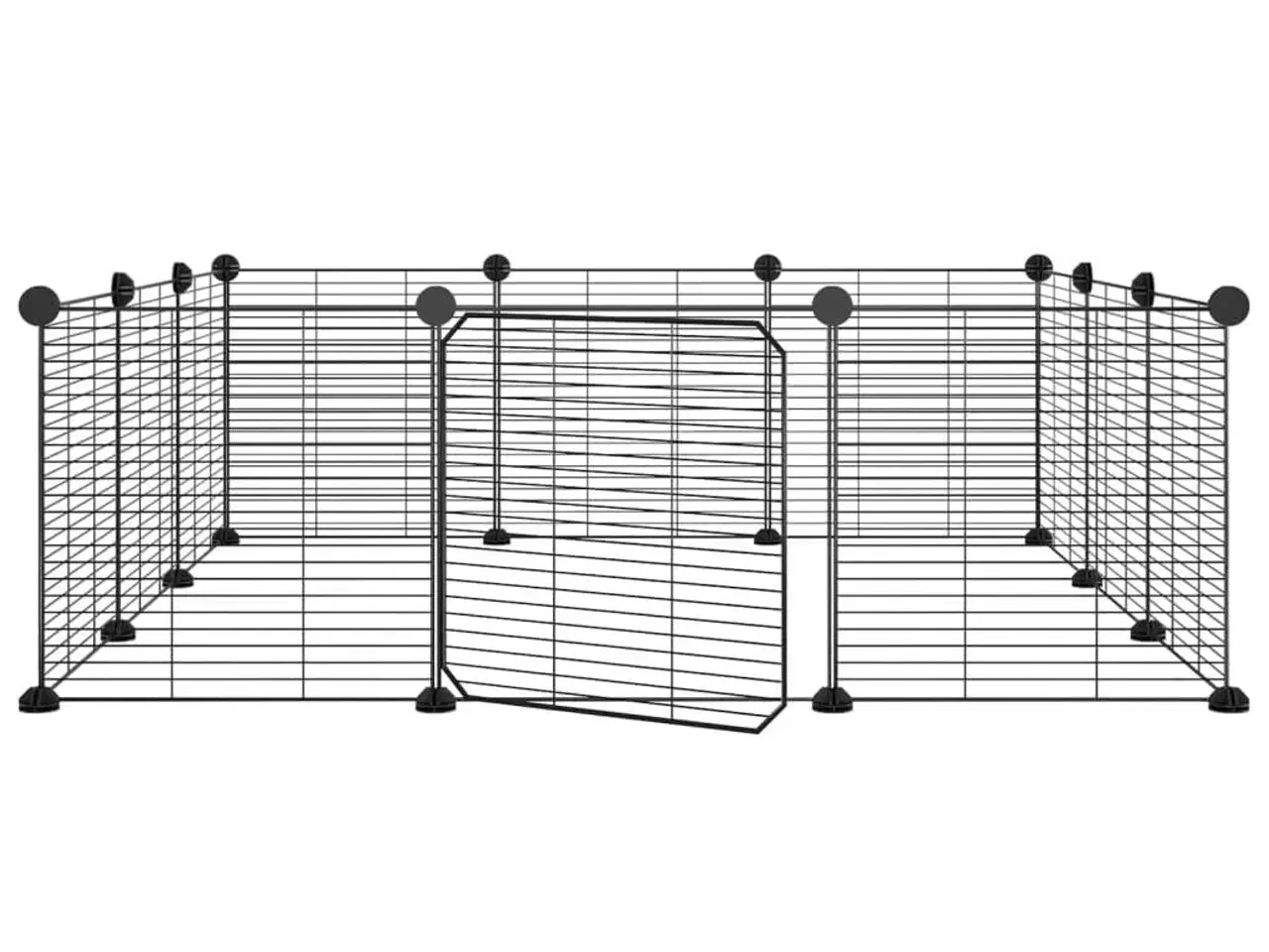 Billede 2 - 12-panels kæledyrsindhegning med låge 35x35 cm stål sort