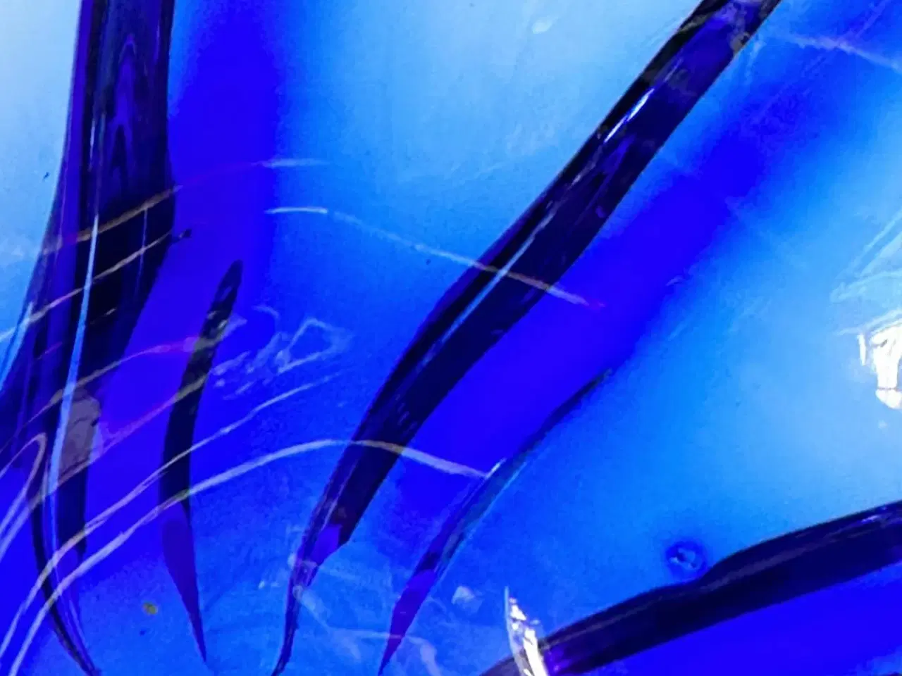 Billede 6 - Kunstskål, koboltblåt glas, NB