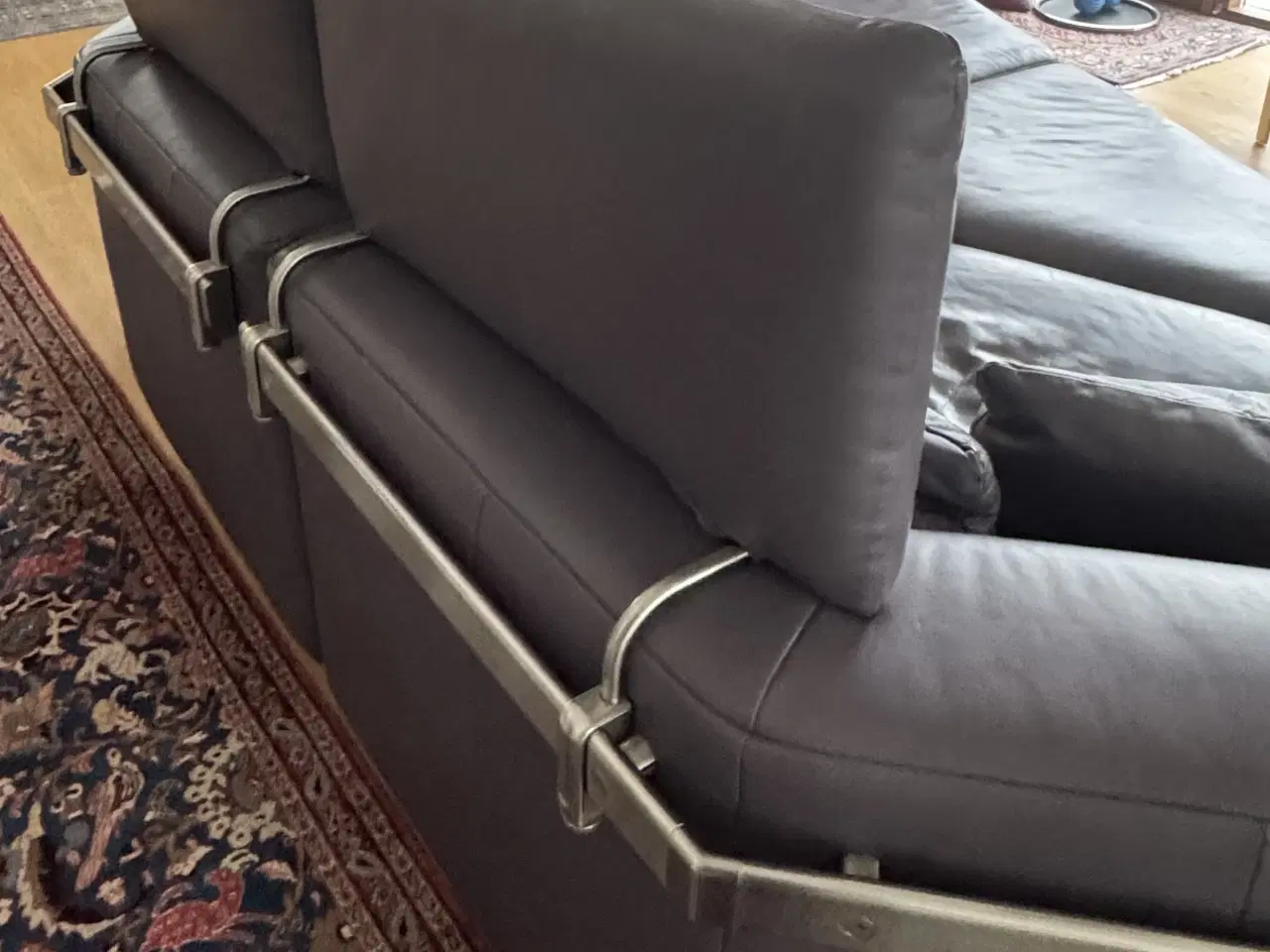 Billede 6 - Rolf Benz modulsofa i grålilla læder RB200FT 