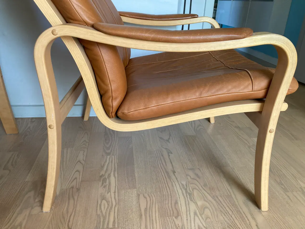 Billede 6 - Cognacfarvede læder lænestole, 2 stk