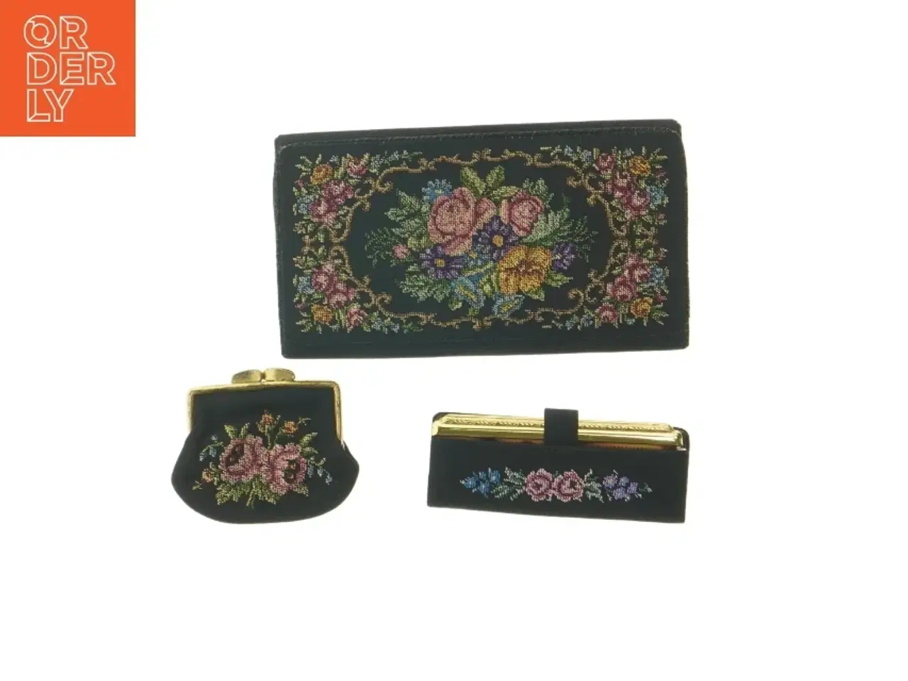 Billede 1 - Vintage broderede tilbehørssæt (str. 19x11 cm)