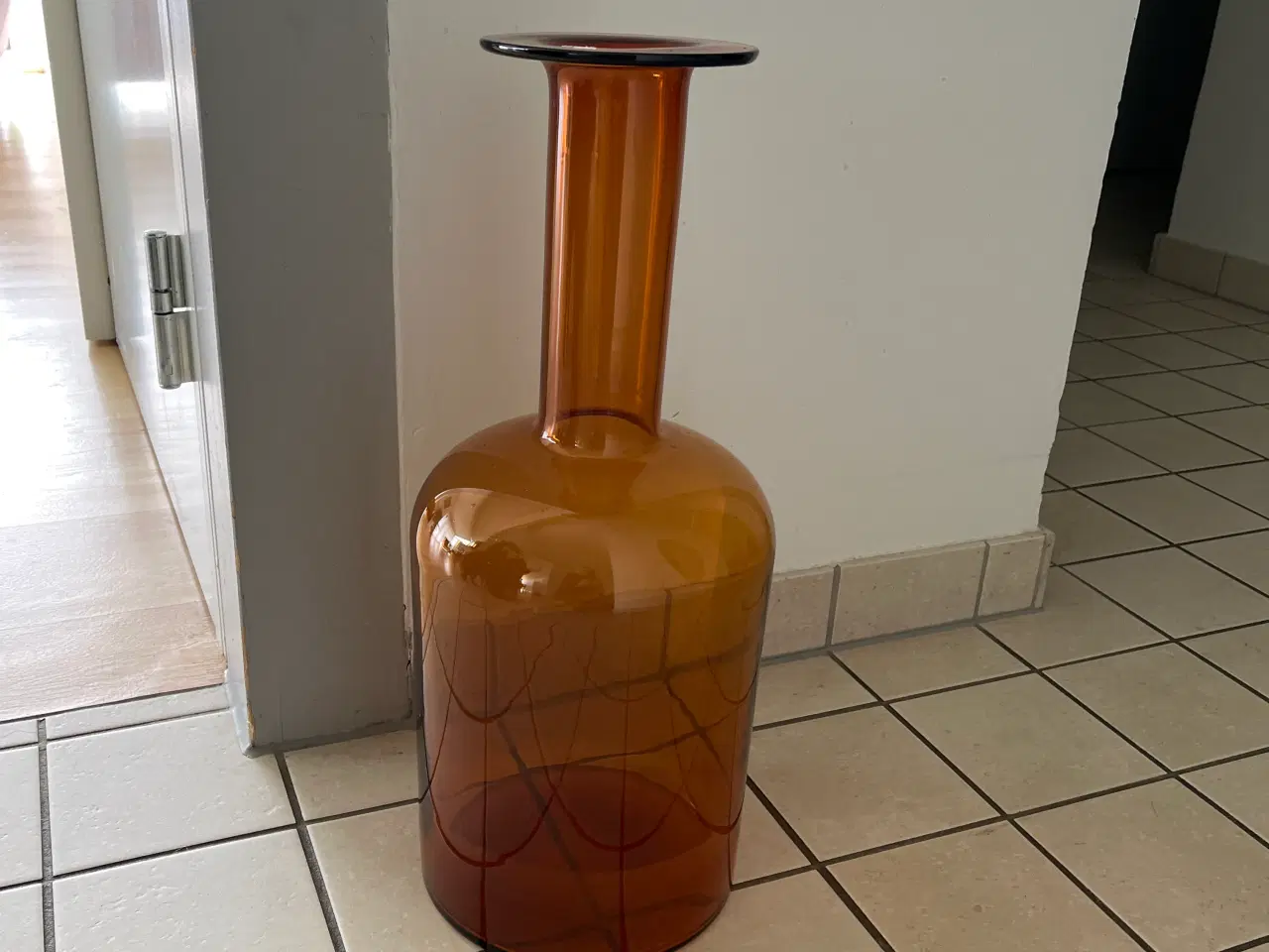 Billede 2 - Otto Bauer vase 50 cm brun glas