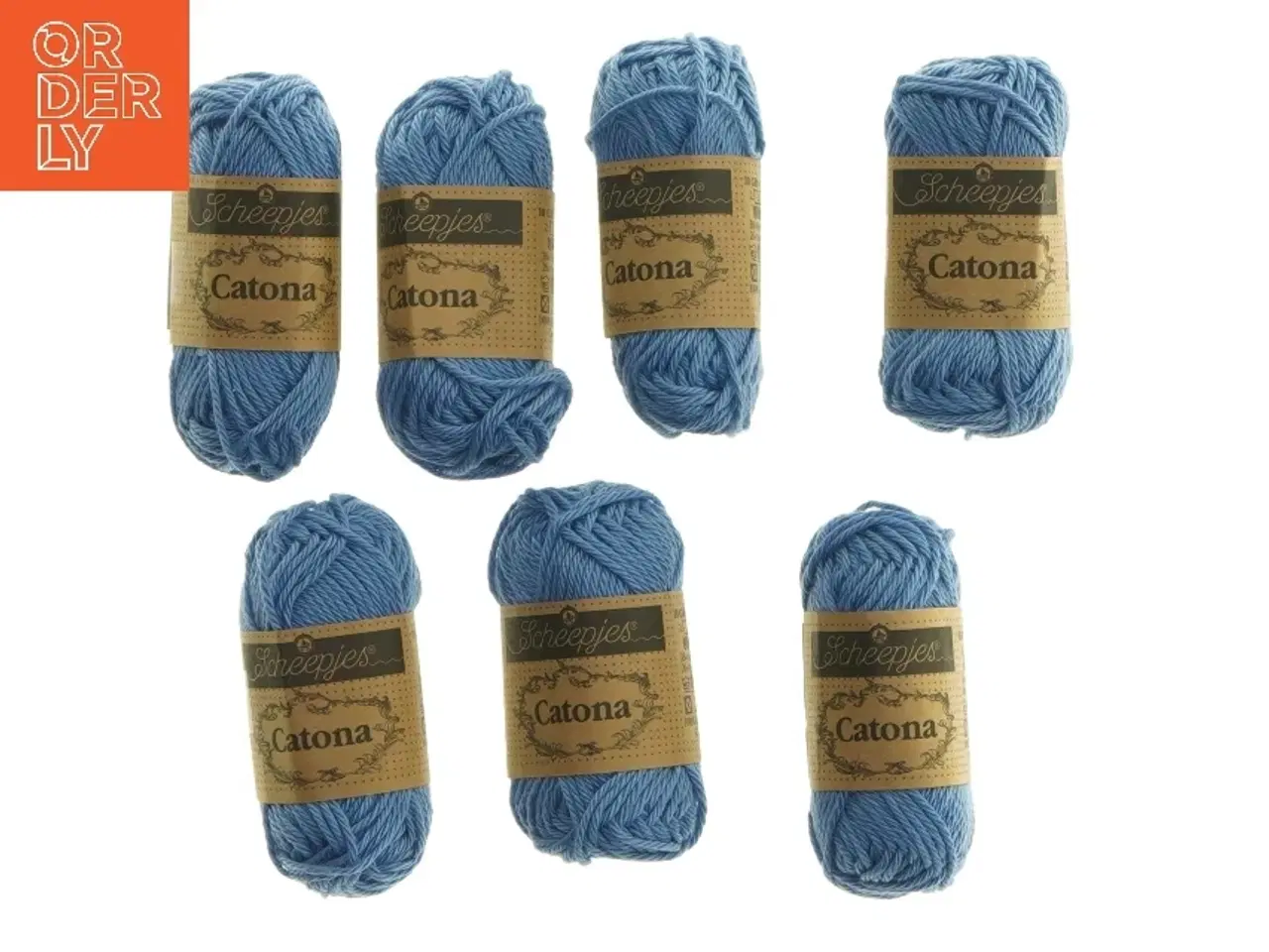 Billede 1 - Bomuldsgarn, blå, 7 stk fra Scheepjes (str. 7 stk 25 m cm)