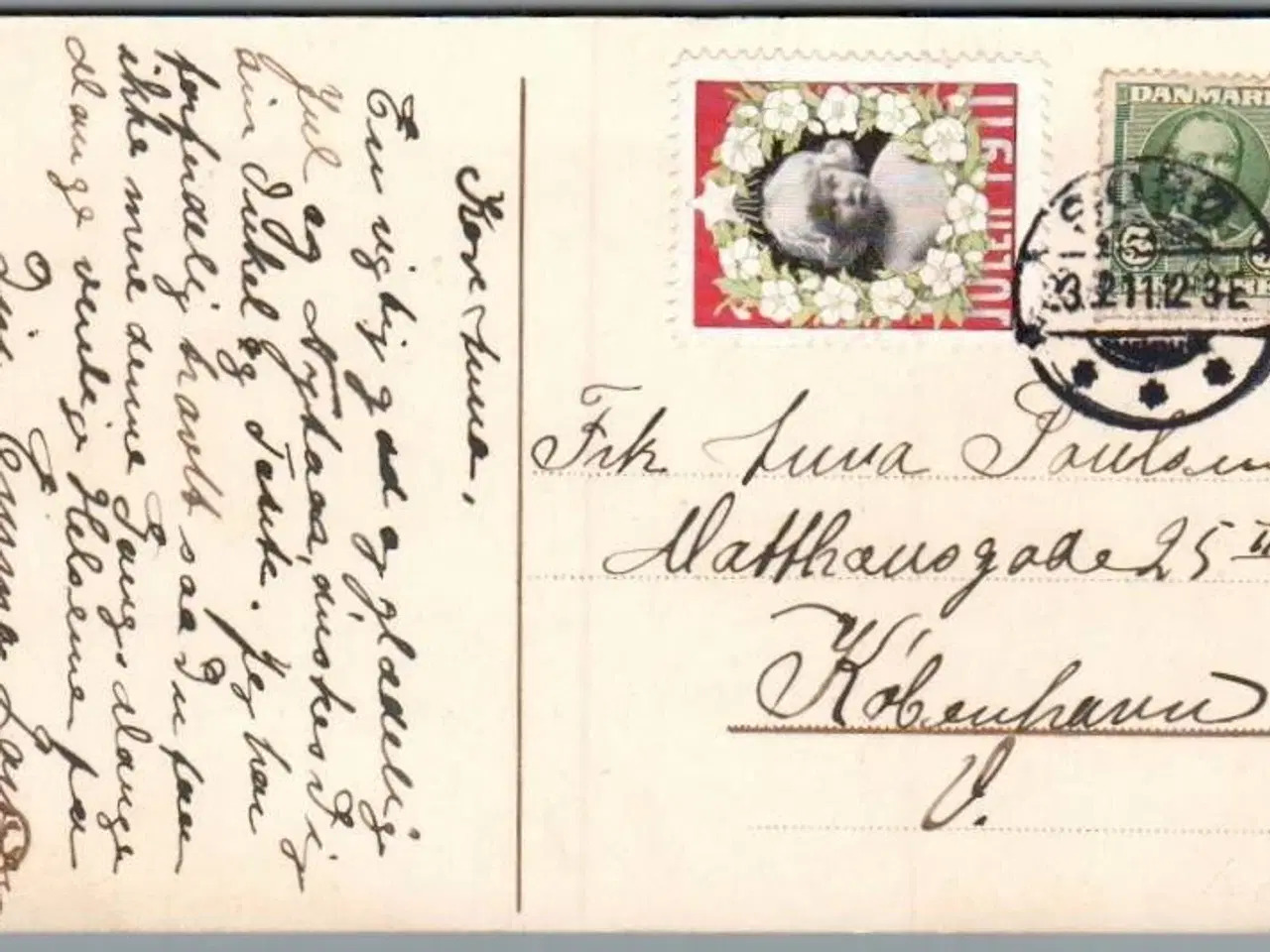 Billede 1 - Julemærke 1911 på Postkort
