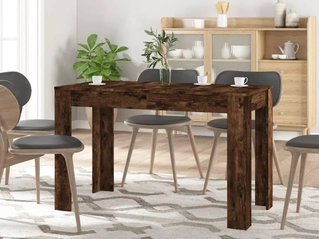 Billede 1 - Spisebord 120x60x76 cm konstrueret træ røget egetræsfarve