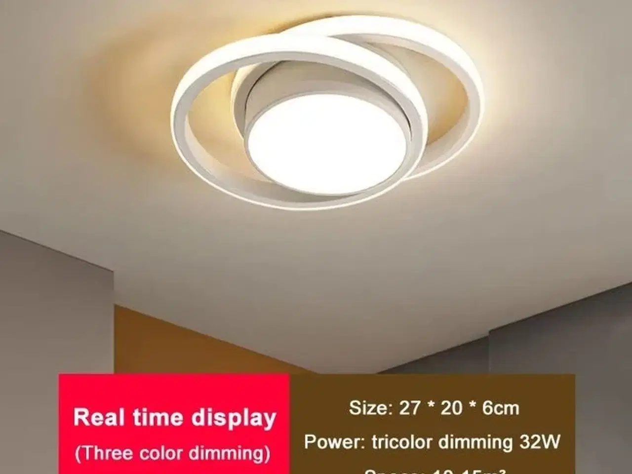 Billede 1 - 2 stk. Loftlampe LED Circle design Hvid 32W