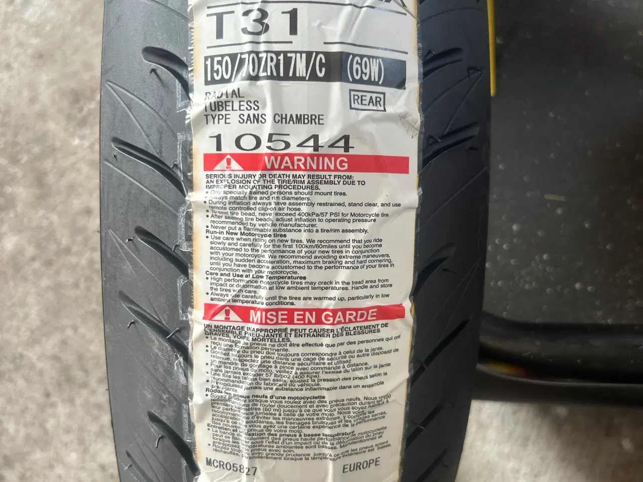 Billede 2 - Bridgestone 150/70-17 mc dæk