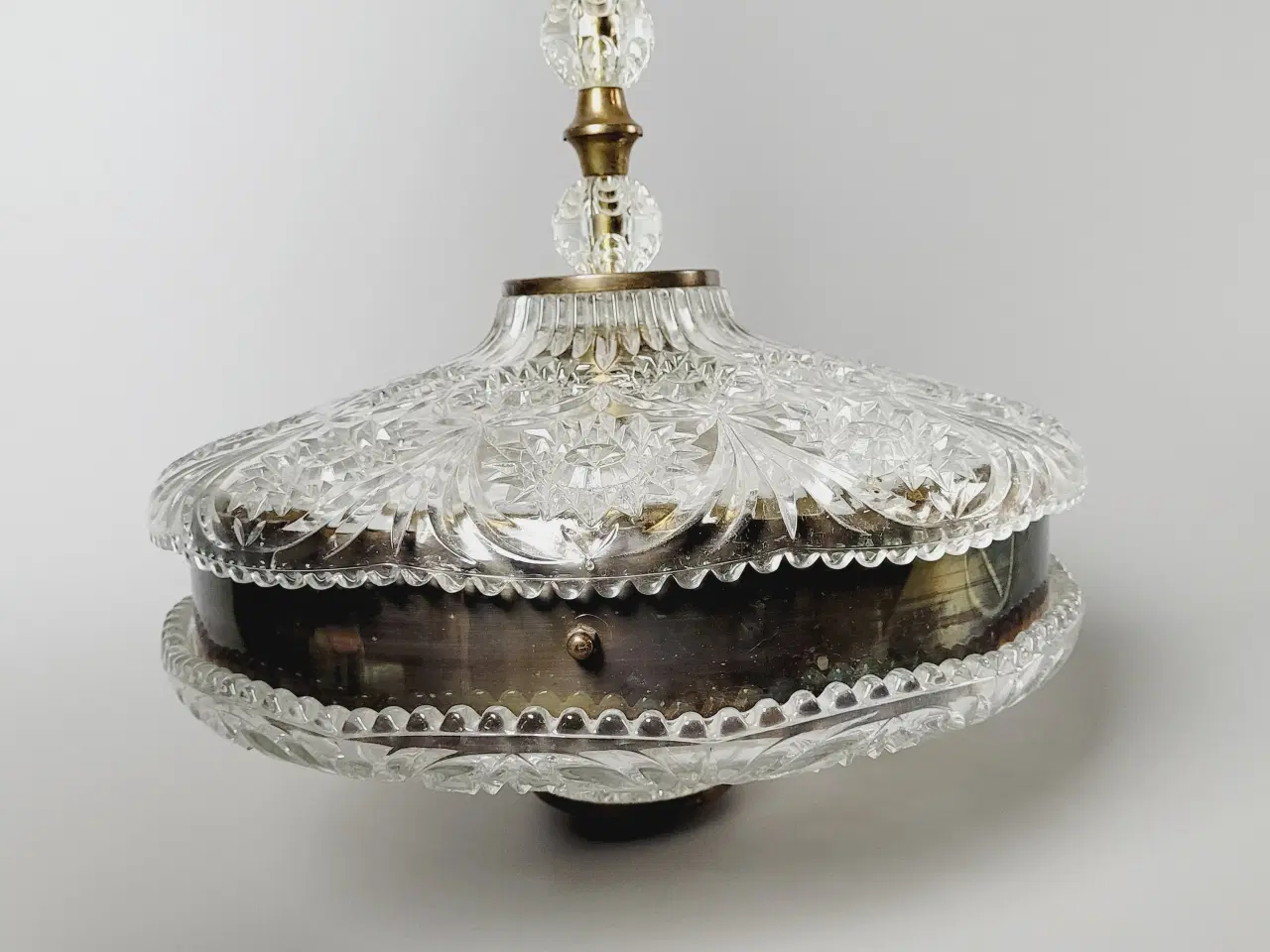 Billede 4 - ⭐️· Stor Vintage Loftslampe i Støbt Krystalglas