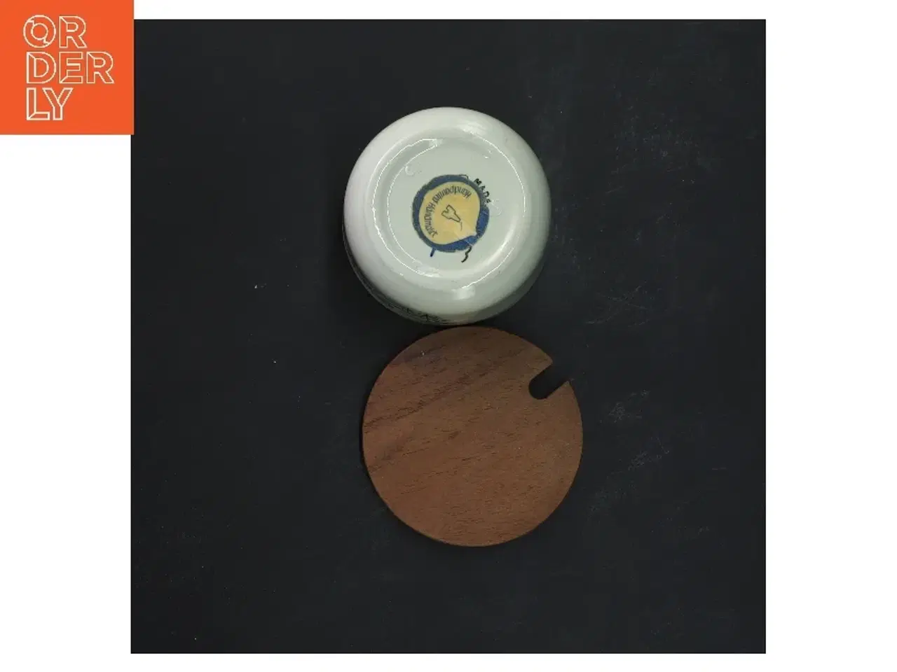 Billede 3 - Sennepskrukke med træ-låg (str. Ø 7xh7 cm)