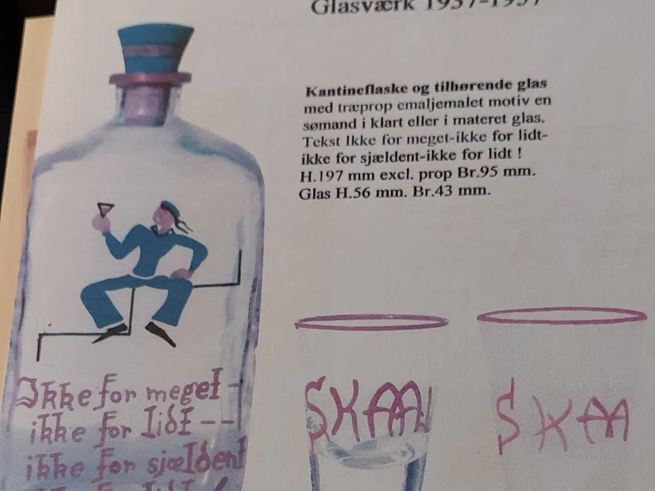 Billede 4 - HOLMEGAARD KANTINEFLASKE + 6 GLAS