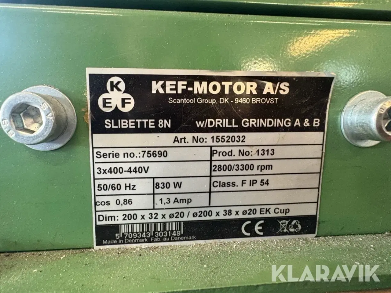 Billede 7 - Bænksliber KEF-Motor  Slibette 8N