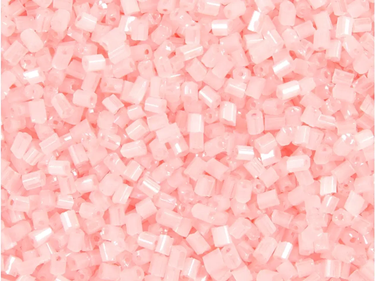 Billede 1 - Rocaiperler 2-cut, diam. 1,7 mm, str. 15/0, hulstr. 0,5 mm, transparent rosa, 500g/ 1 ps.