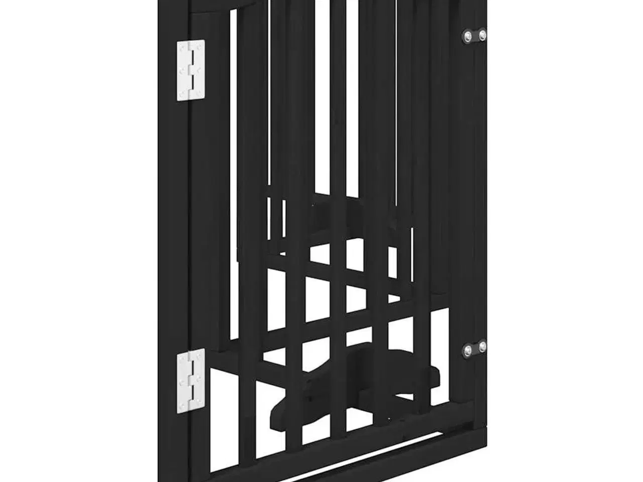 Billede 5 - Hundelåge med dør 6 paneler 300 cm foldbar poppeltræ sort
