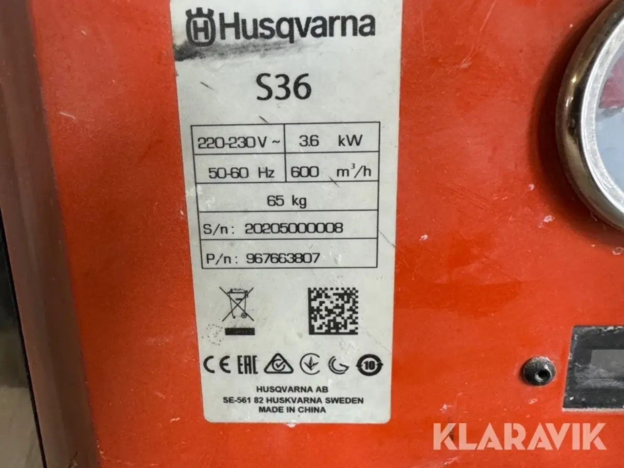 Billede 5 - Industristøvsuger Husqvarna S36