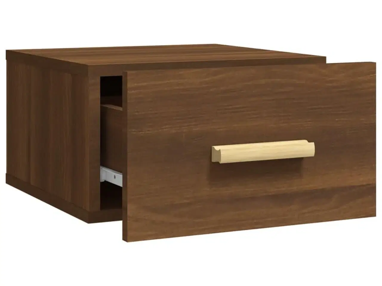 Billede 6 - Væghængt sengebord 35x35x20 cm brun egetræsfarve