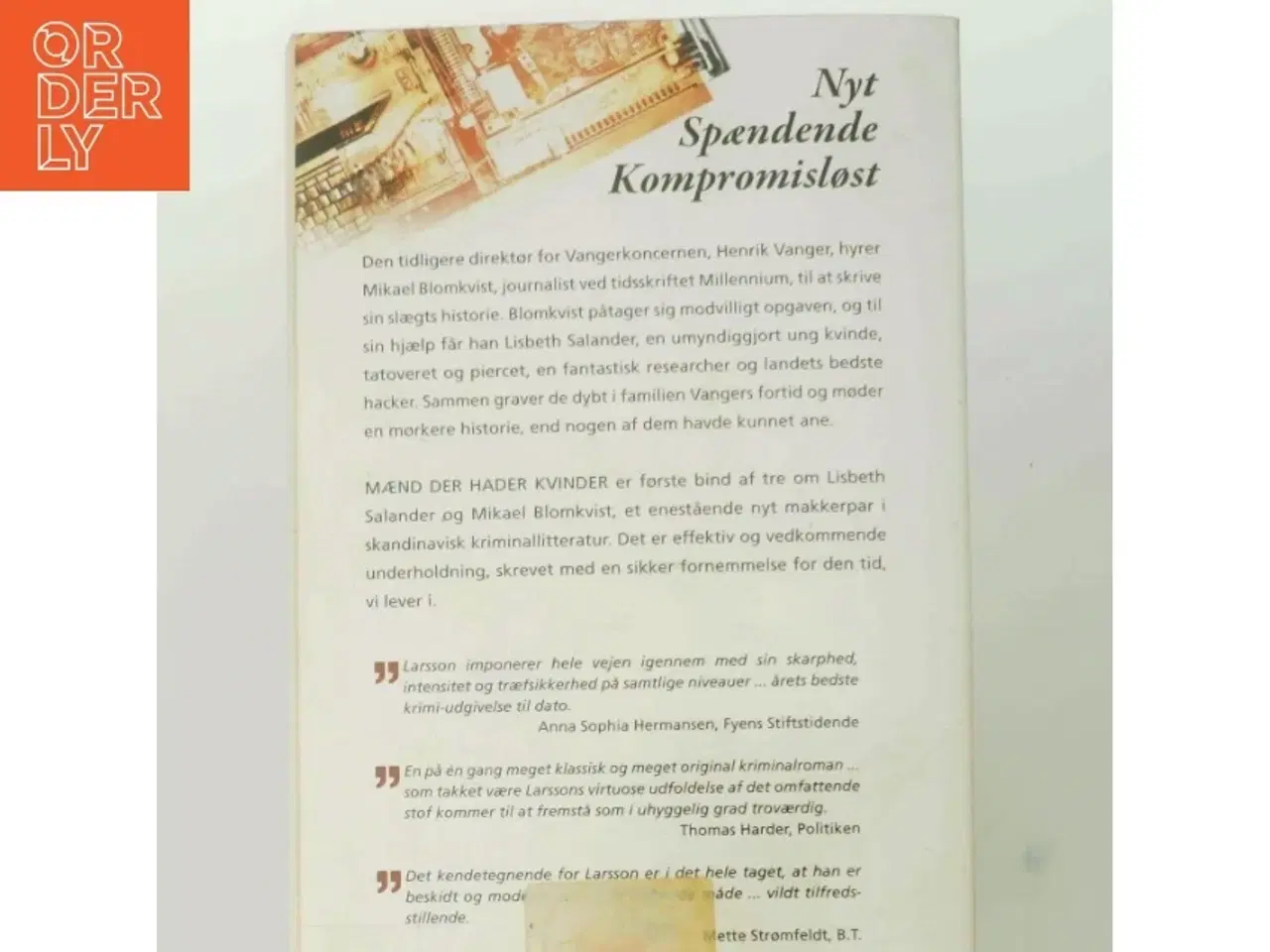 Billede 3 - Mænd der hader kvinder af Stieg Larsson (Bog)