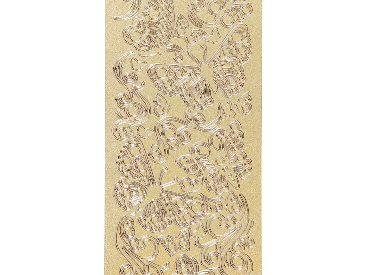 Billede 1 - Guld Sommerfugle Stickers - 10x23 cm, 1 ark