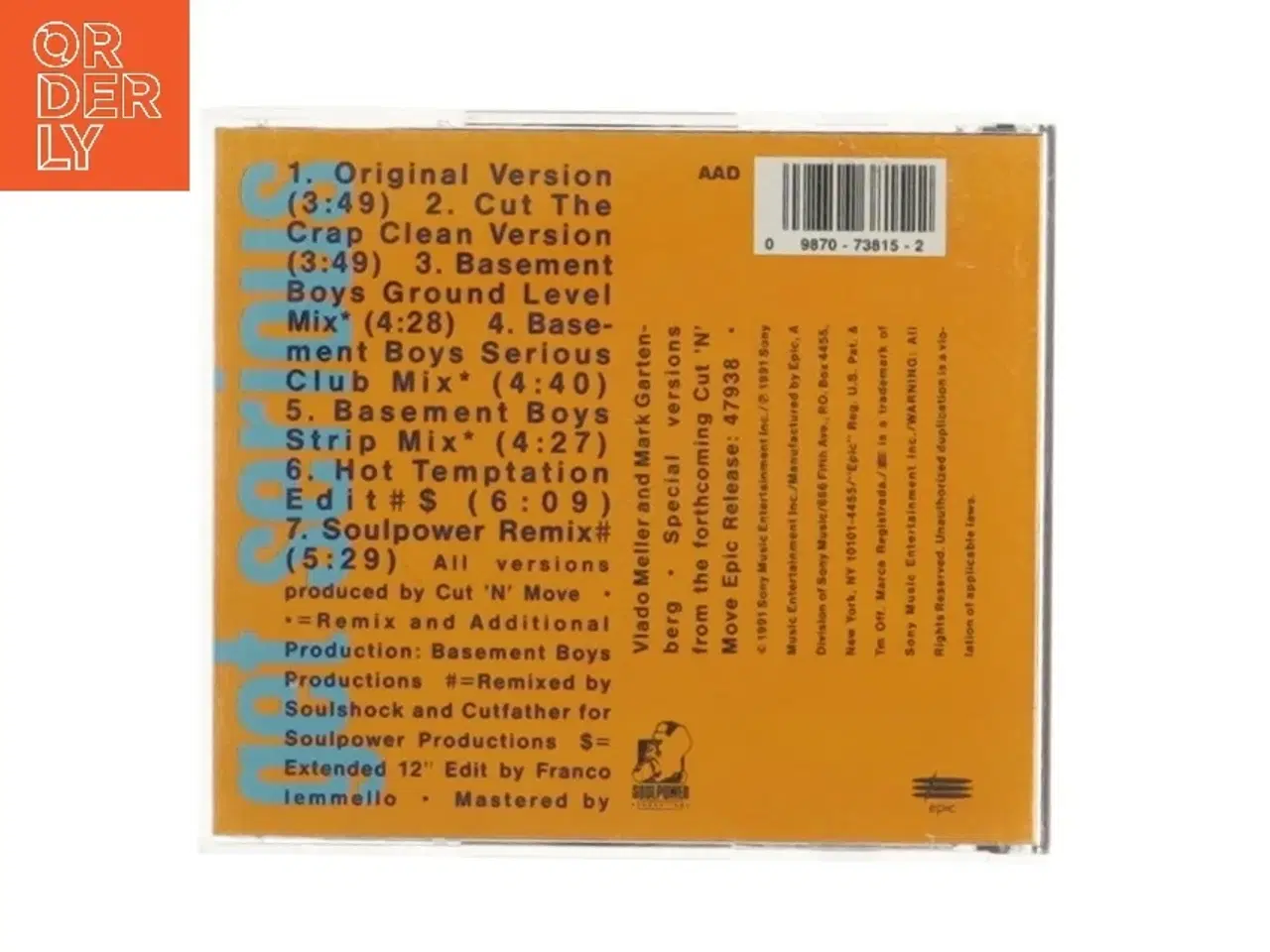 Billede 3 - Cut 'N' Move - Get Serious CD fra Epic