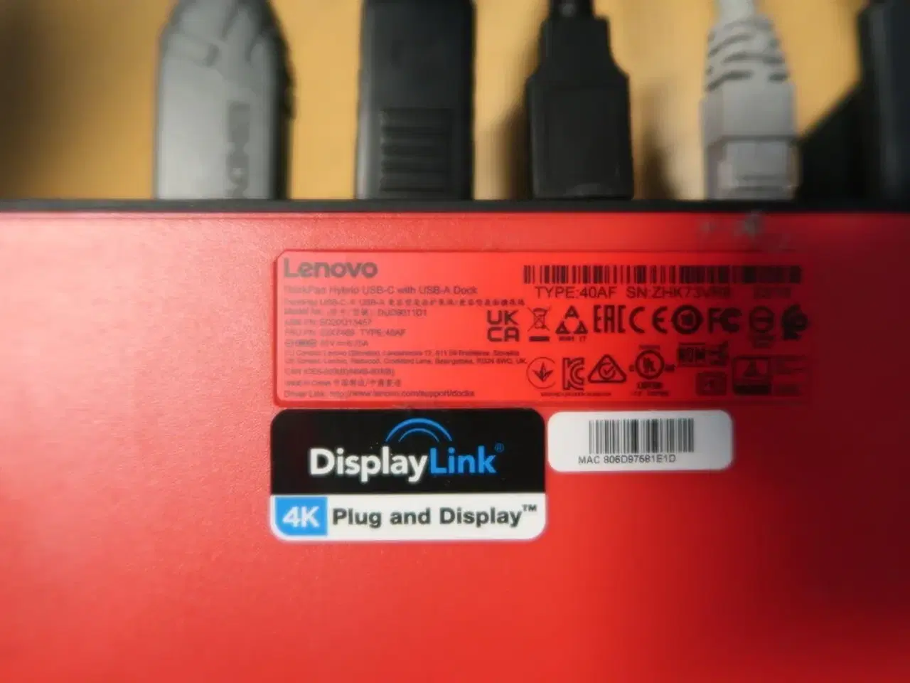 Billede 2 - Dockingstation LENOVO ThinkPad Hybrid USB-C With USB-A Dock