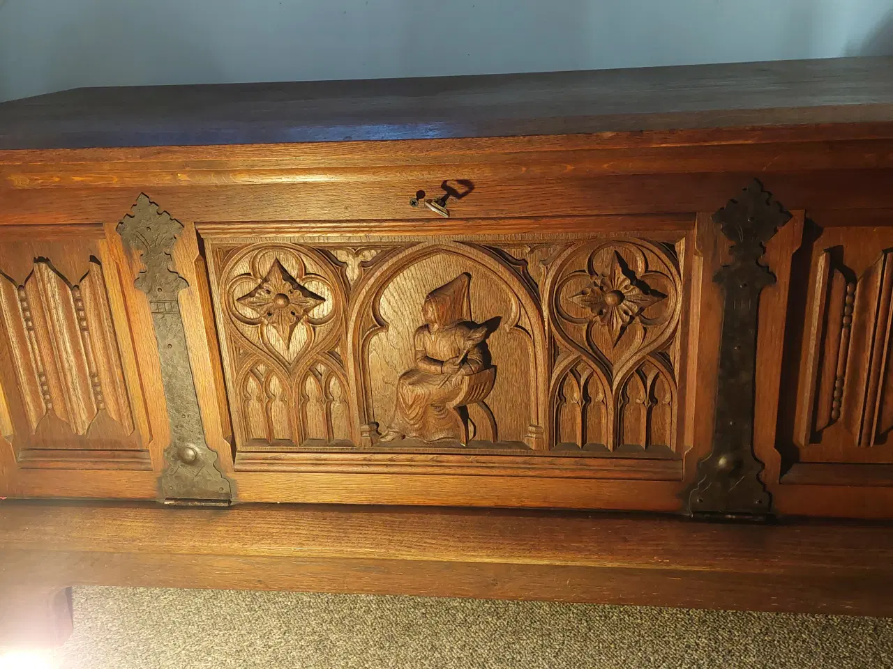 Billede 1 - antikke møbel skrin i barokstil