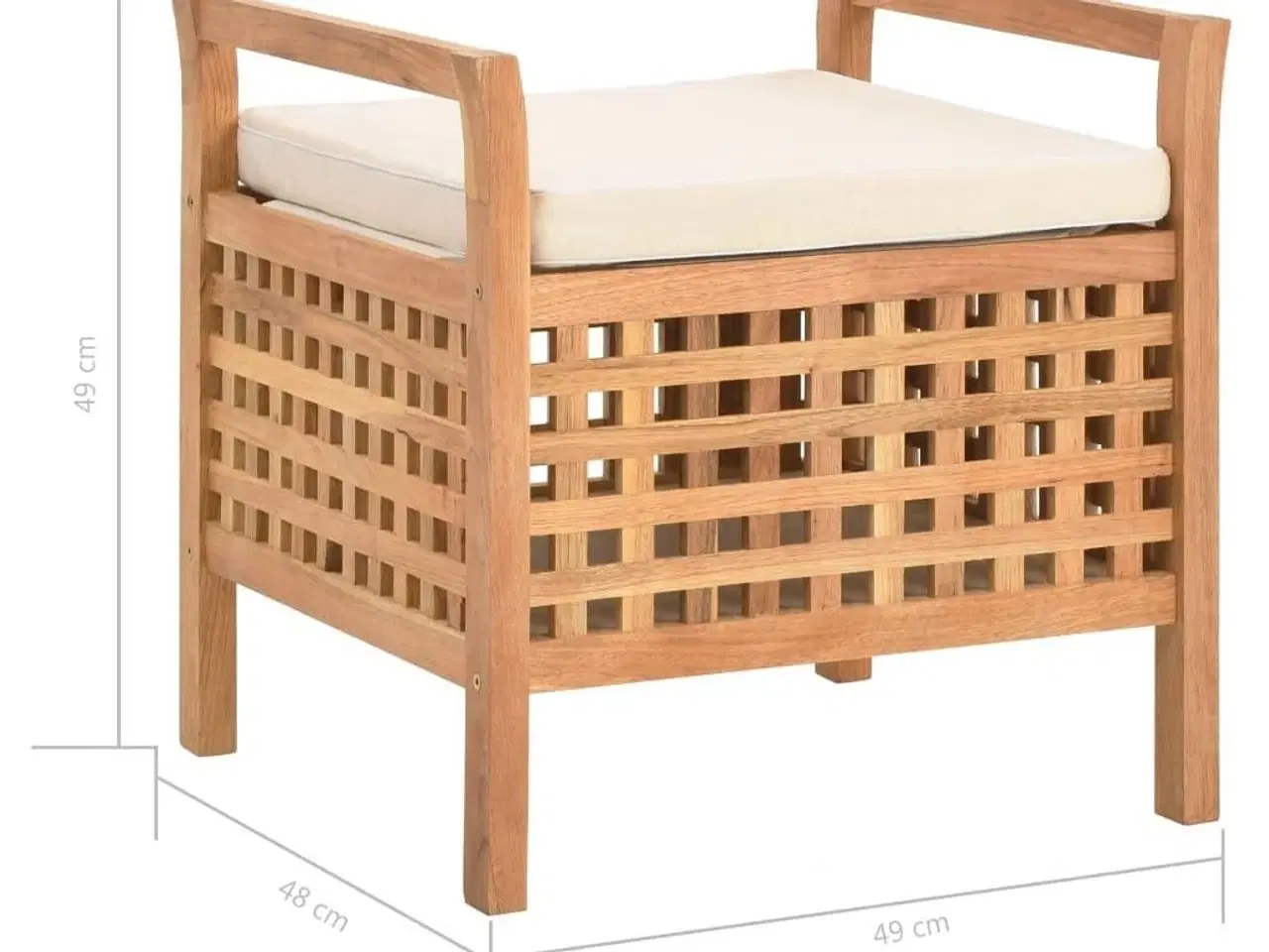 Billede 8 - Opbevaringsbænk 49 x 48 x 49 cm massivt valnøddetræ