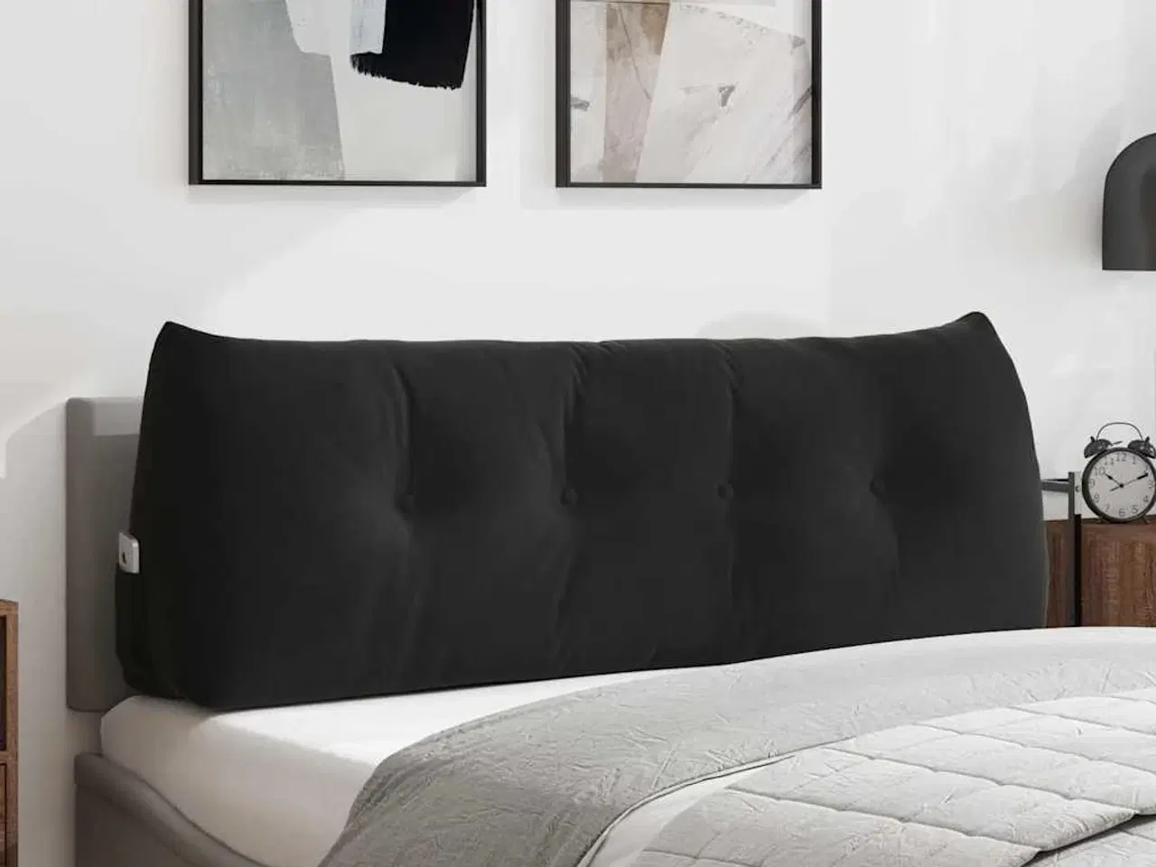 Billede 1 - Rygpude Sort 140 x 24 x 50 cm Fløjl