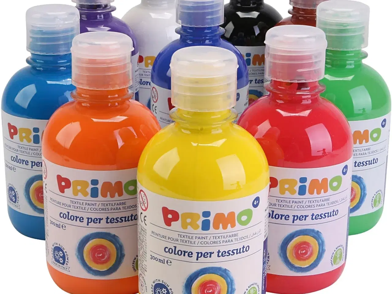 Billede 1 - PRIMO Tekstilmaling - Ass. Farver 10x300ml