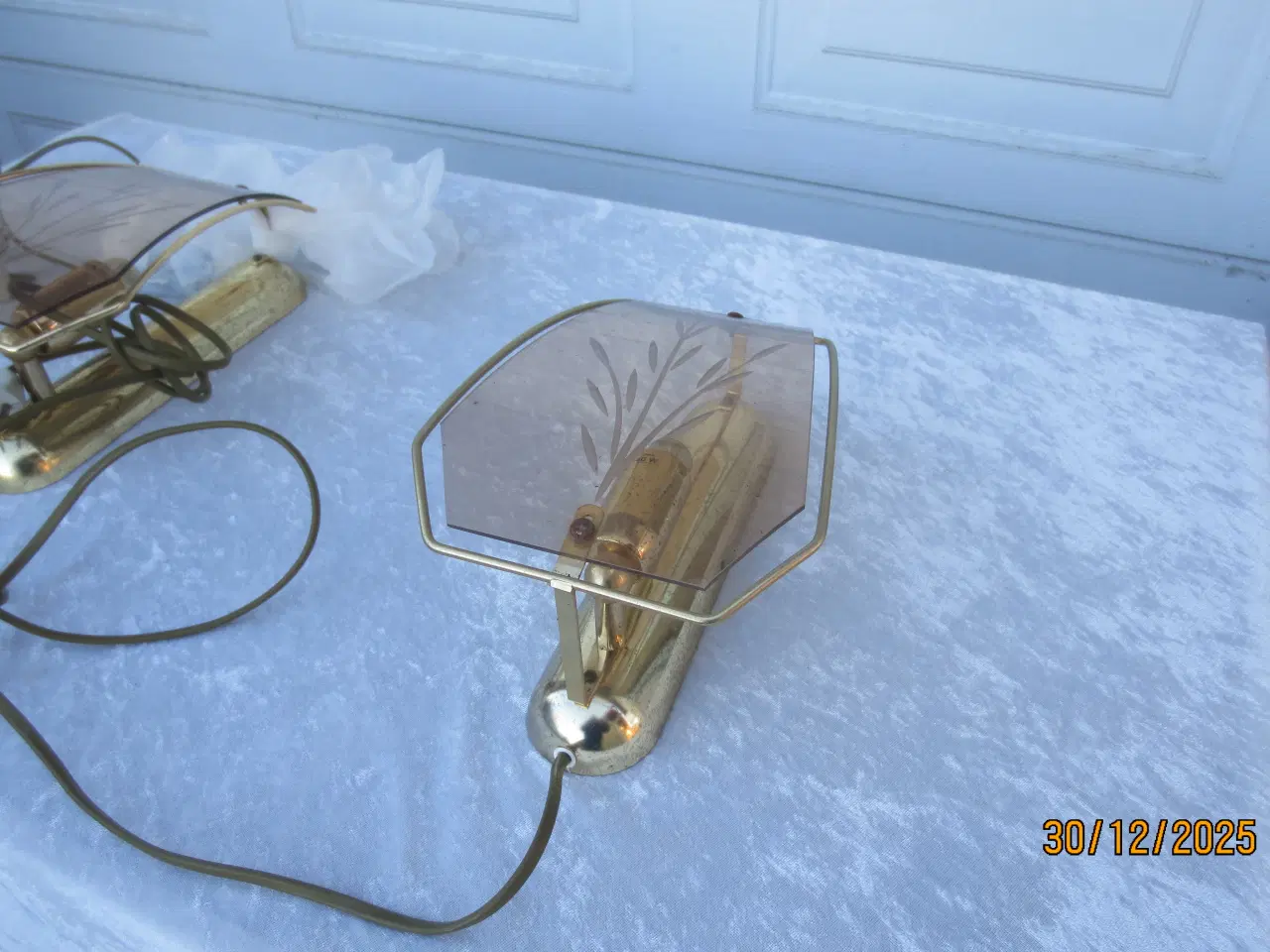 Billede 1 - 2 stk Retro Messing Væglamper 