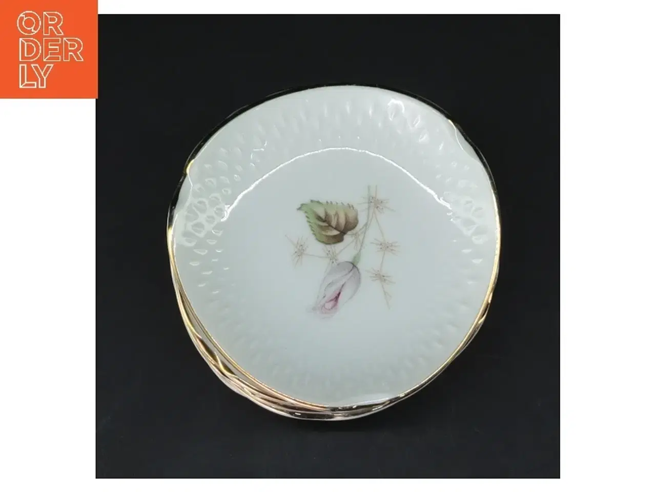 Billede 2 - Porcelænstallerkener med blomstermotiv fra Edelstein Bavaria (str. 6 stk Ø 9 cm)