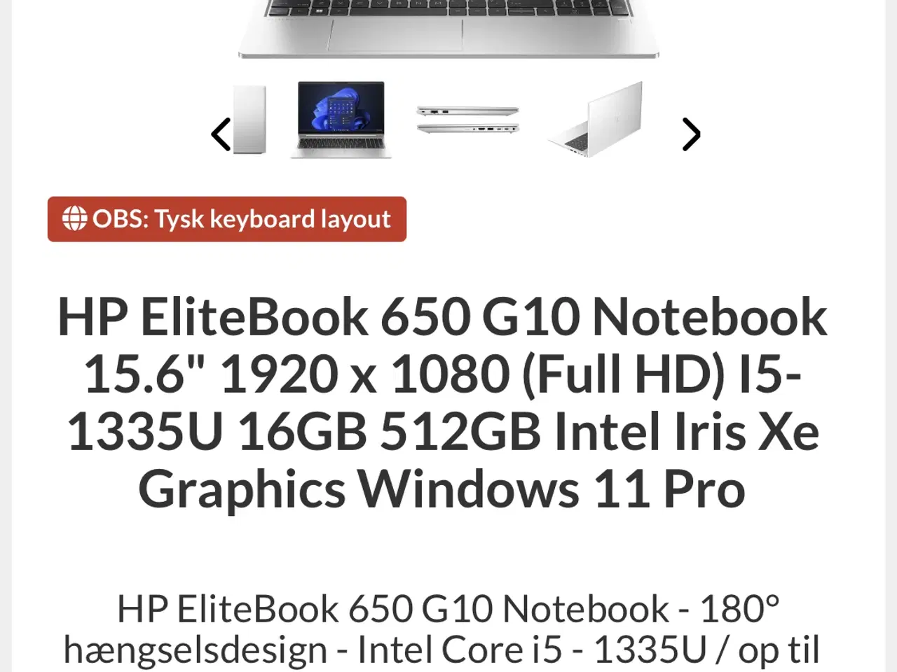 Billede 2 - Hp Elitebook 650 G10