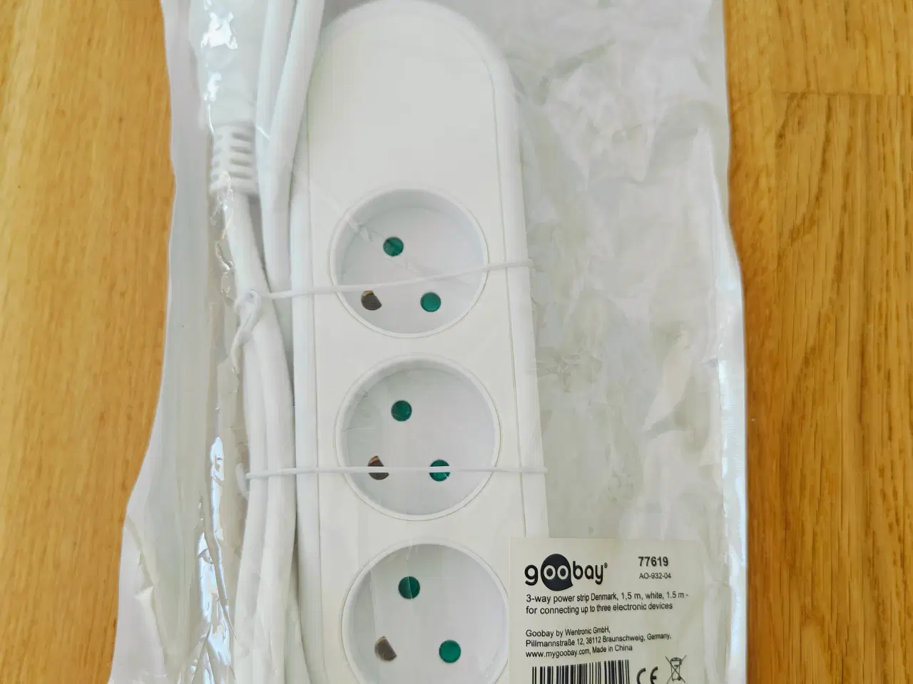 Billede 1 - Pro Power Socket x3 (DK) - White - 1.5m ny.