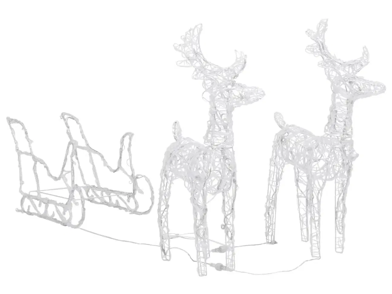 Billede 3 - Rensdyr og kane julefigur 160 LED'er 130 cm akryl