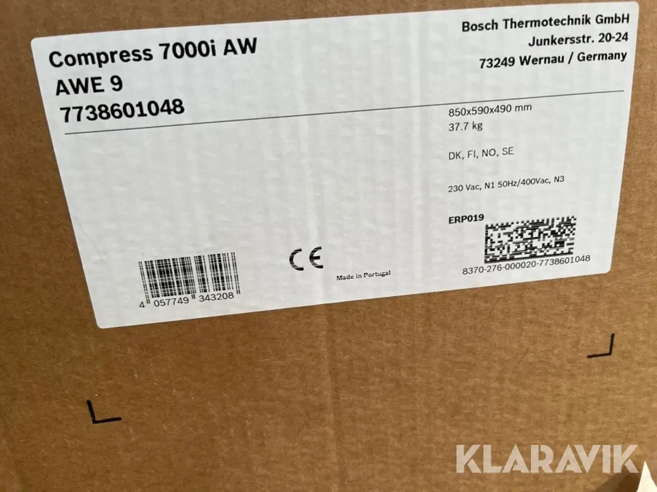 Billede 5 - Varmepumpe BOSCH Compress 7000i AWE 9