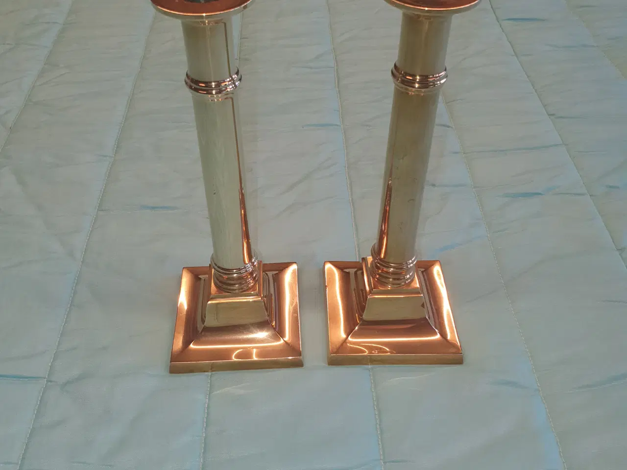 Billede 1 - Dansk håndlavede messinglysestager