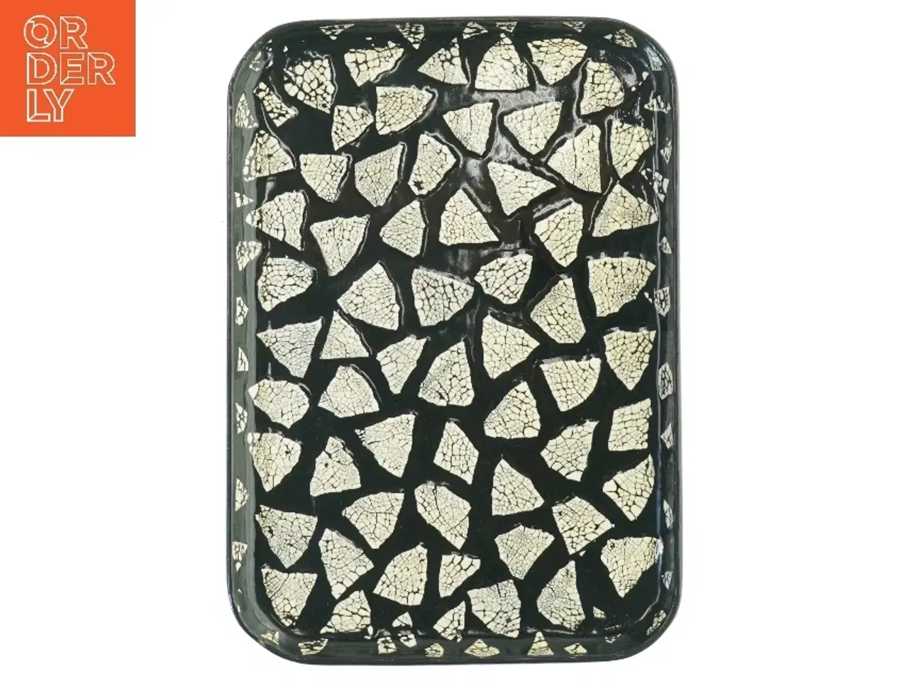 Billede 1 - Lakbakke med krakeleret mønster (str. 30x21 cm)