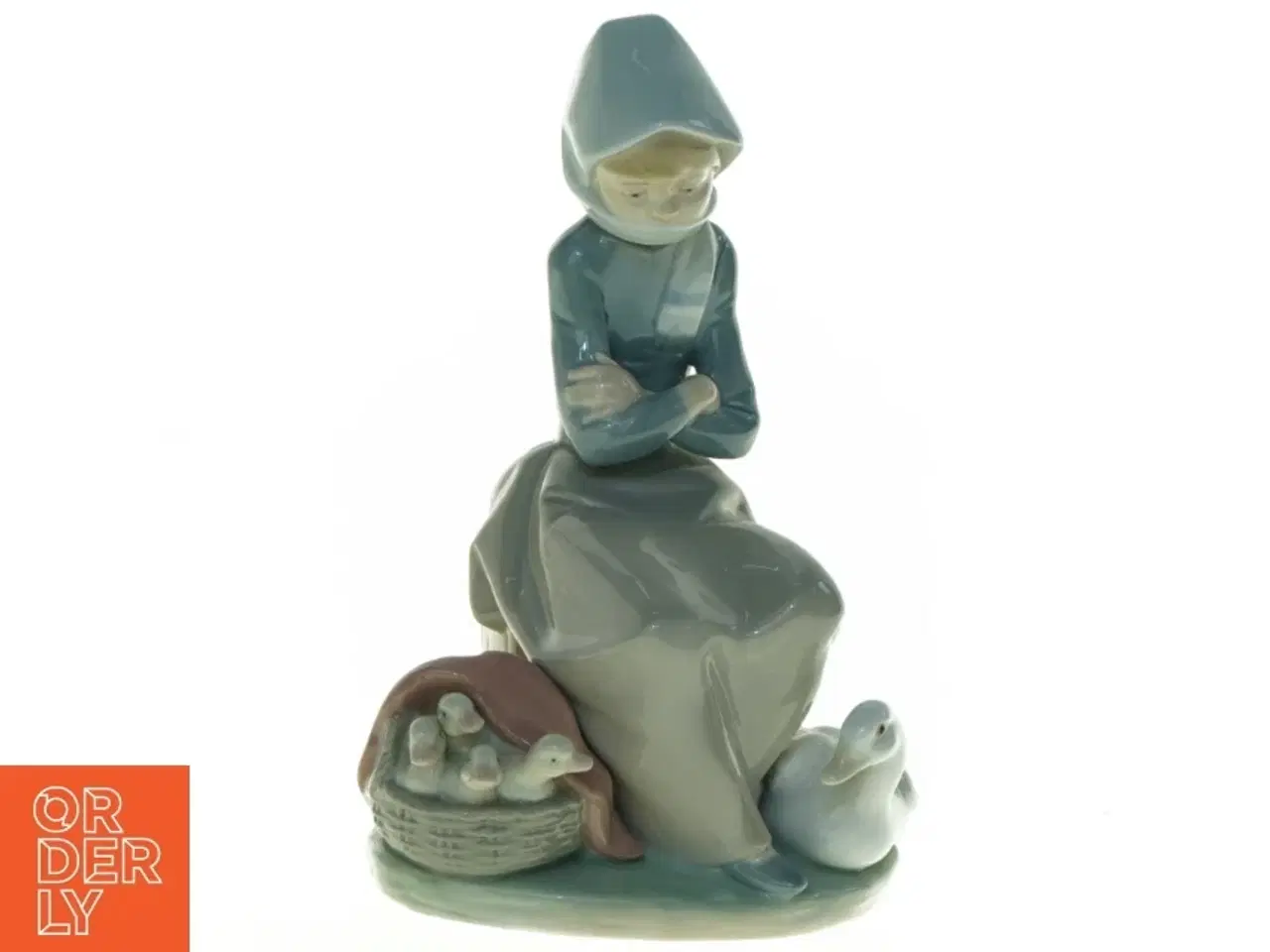 Billede 1 - Porcelænsfigur af pige med due fra Lladro (str. 21 x 13 cm)