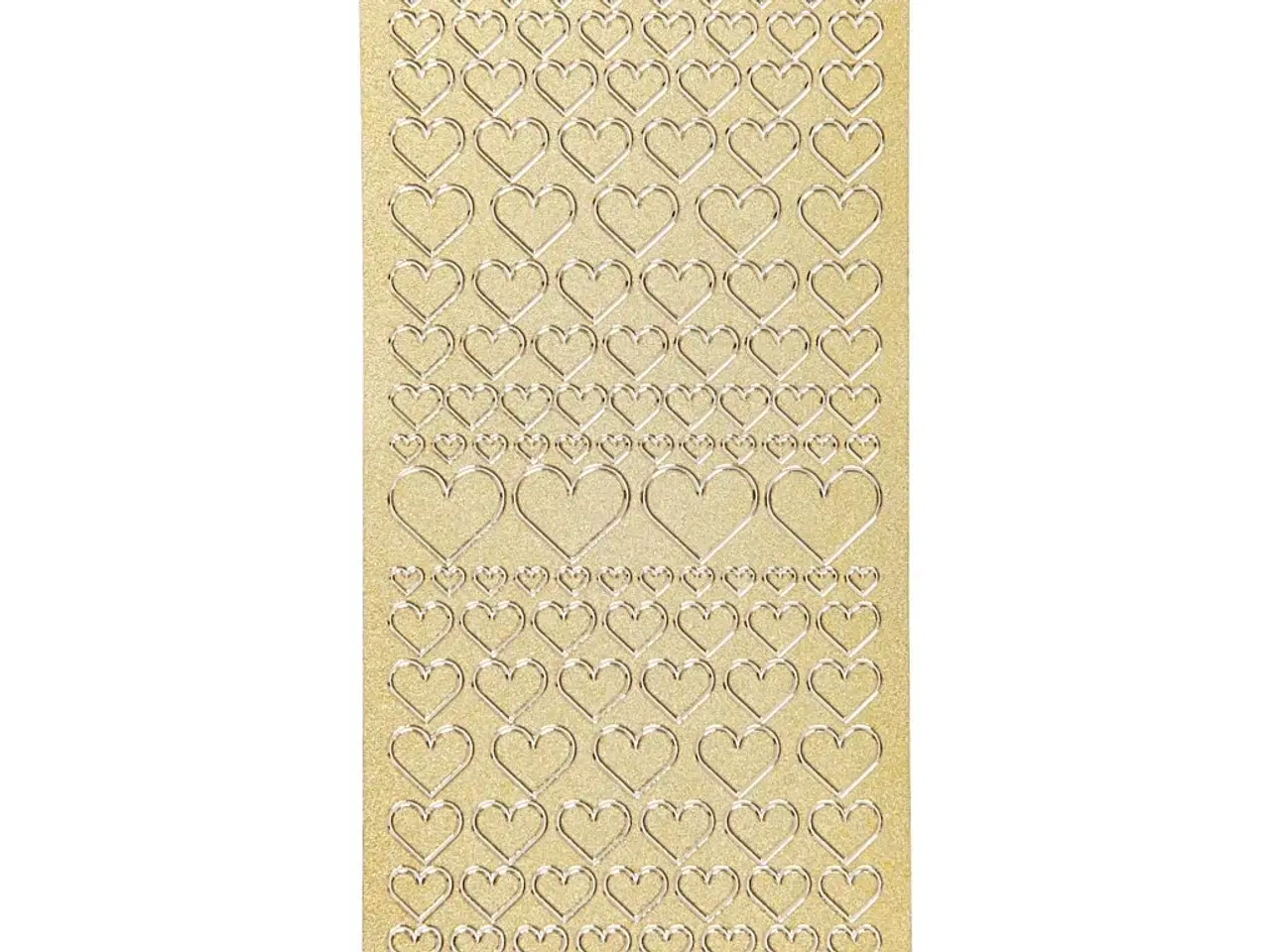 Billede 1 - Stickers, hjerter, ark 10x23 cm, guld, 1 ark