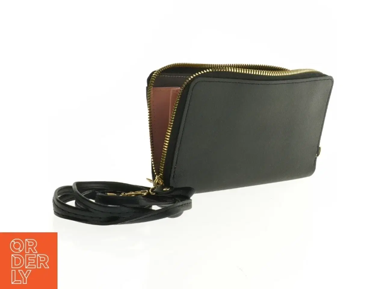 Billede 3 - Sort læderpung og telefonhylster med rem fra Forever Lovely (str. 19 x 12 cm)