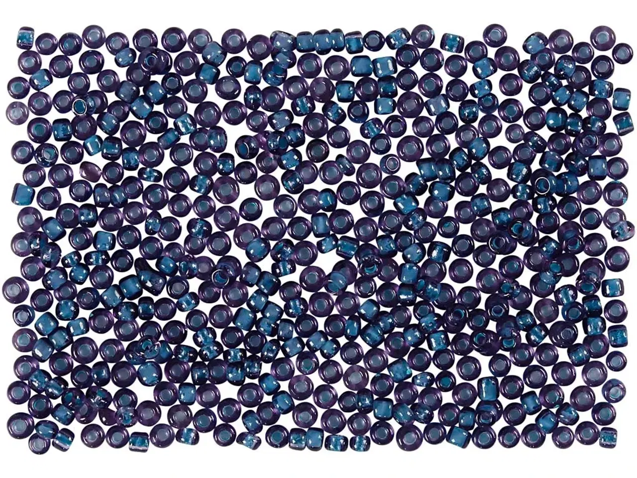 Billede 1 - Rocaiperler, diam. 1,7 mm, str. 15/0, hulstr. 0,5-0,8 mm, mørk blå, 500g/ 1 ps.