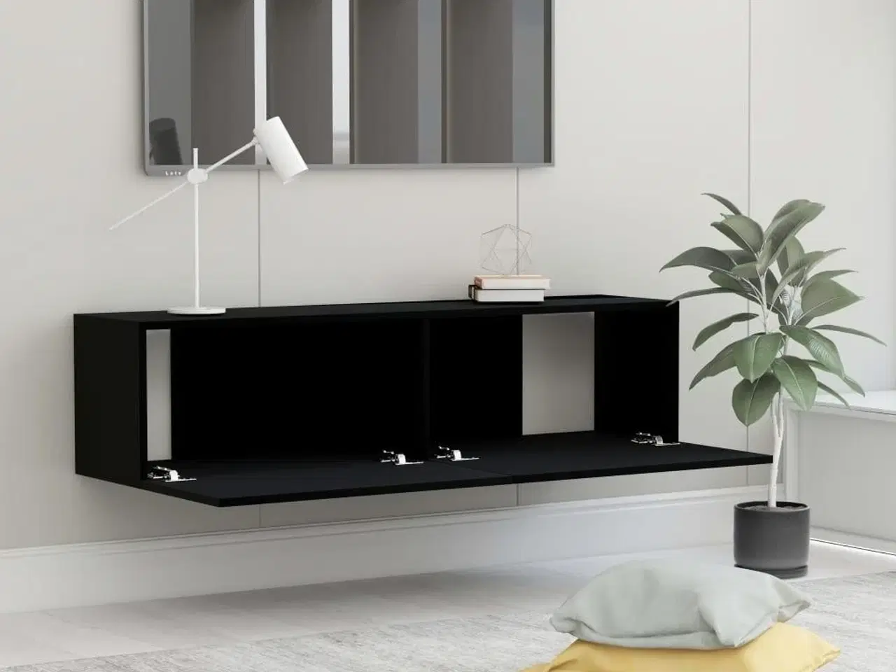 Billede 4 - Tv-bord 120x30x30 cm konstrueret træ sort