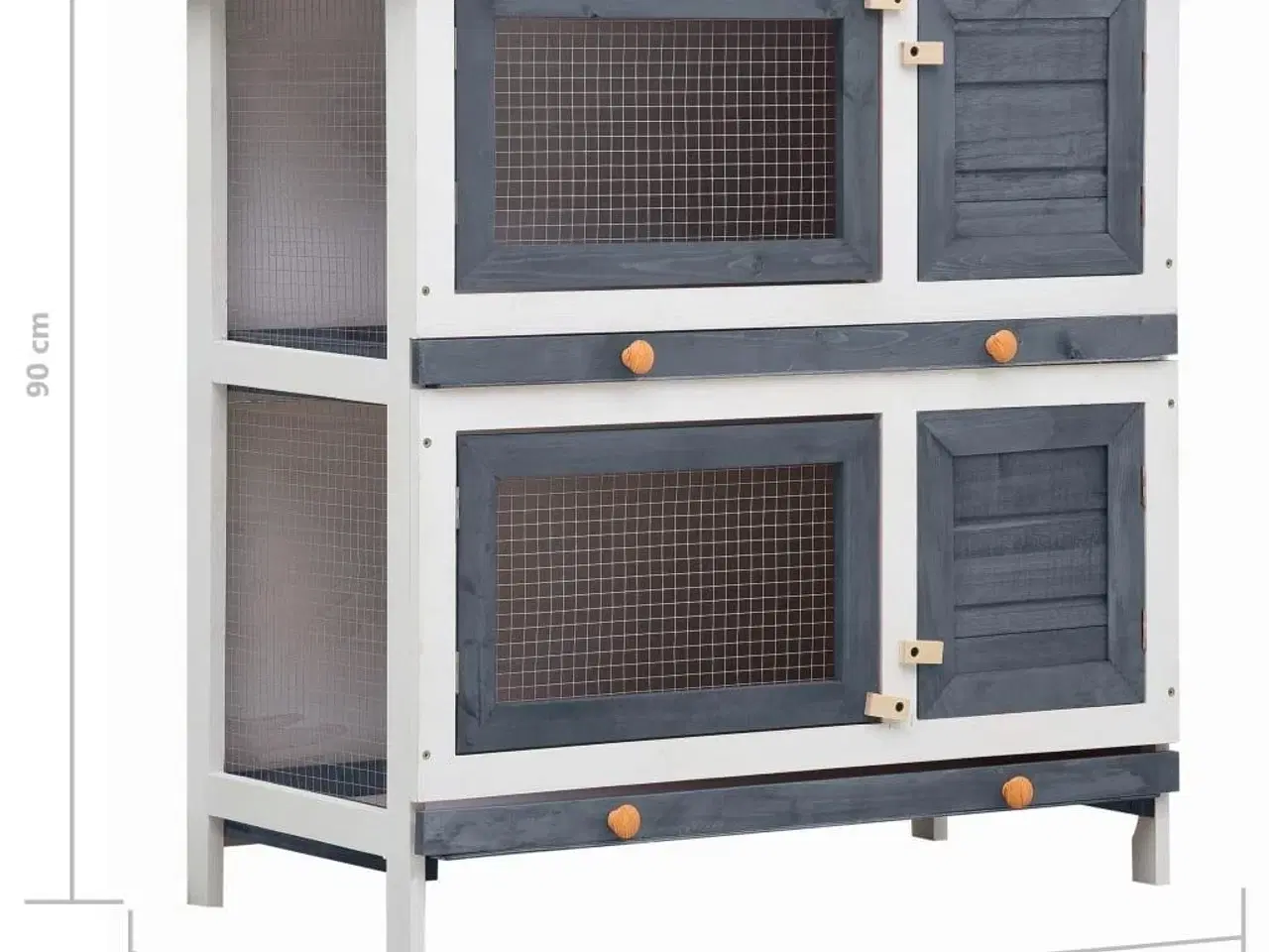 Billede 7 - Udendørs kaninbur 4 døre træ grå