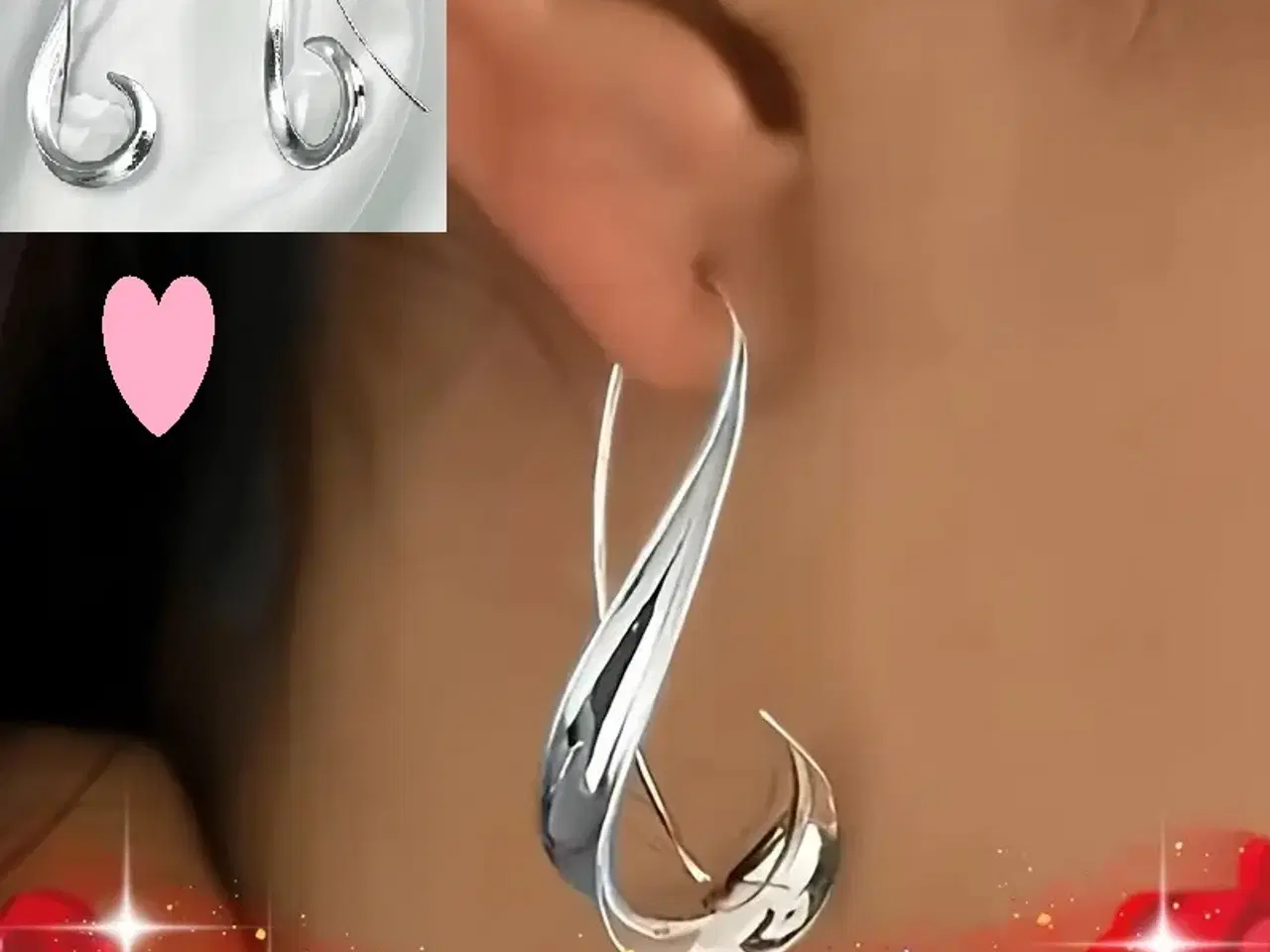 Billede 1 - * Elegante krog-øreringe - i Tibetansk Sølv