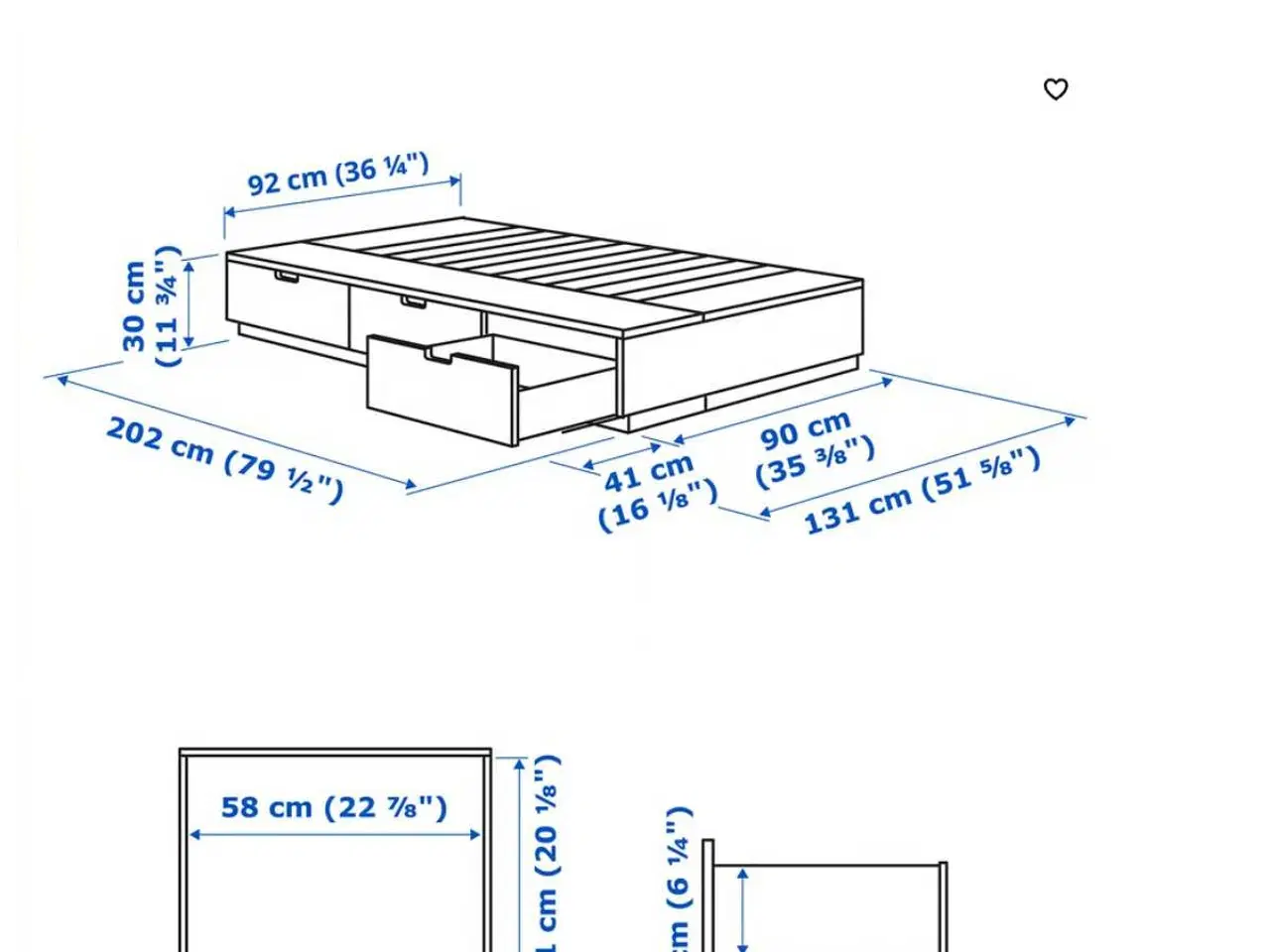 Billede 4 - Nordli senge med skuffeopbevaring 90x200