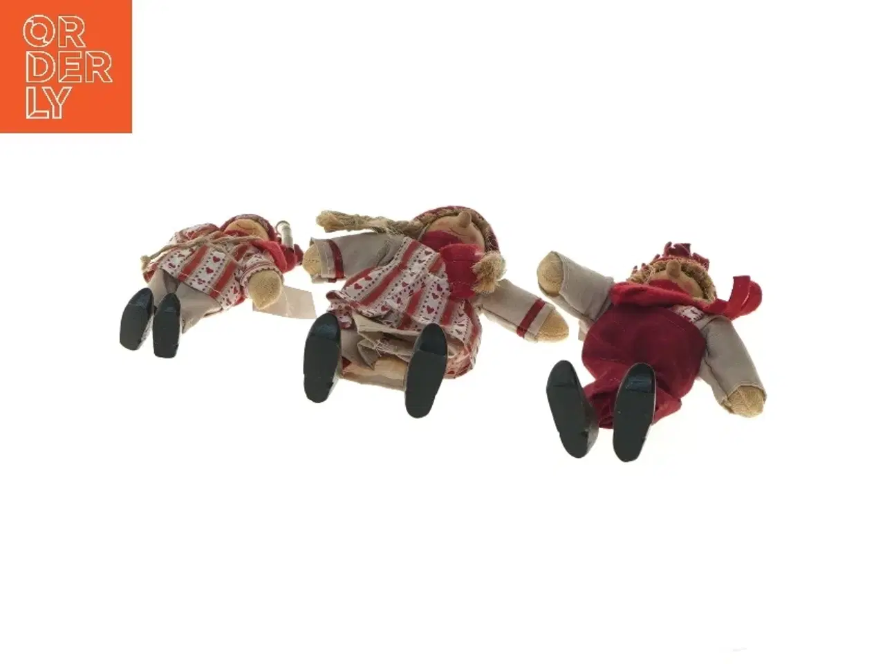 Billede 3 - Tre julenisser med røde huer (str. 18 cm)