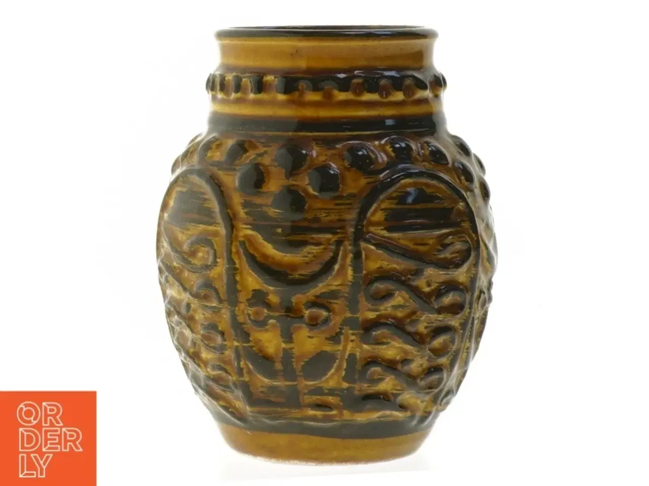 Billede 2 - Keramisk vase med mønstret design fra Bay W.GERMANY (str. 15 cm)